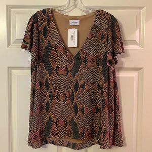 Adrienne Snake-print top NWT